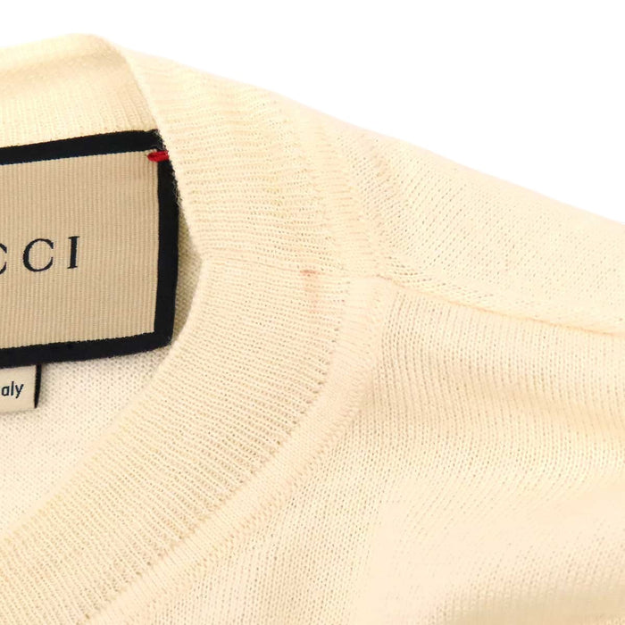 GUCCI 
ロゴボタン ウール混 シルク混 
GG ロゴ パフスリーブ ニット
