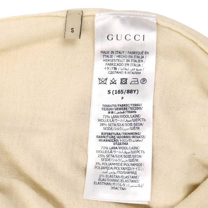 GUCCI 
ロゴボタン ウール混 シルク混 
GG ロゴ パフスリーブ ニット