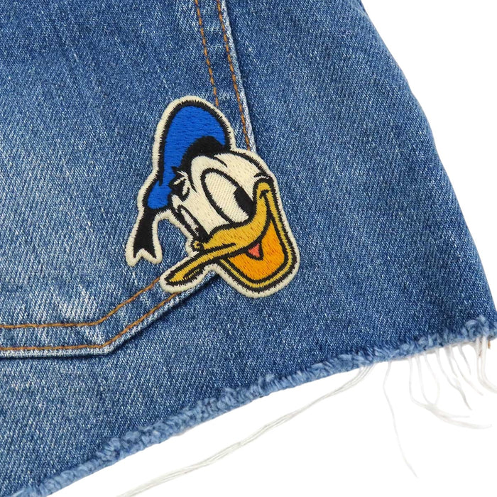 GUCCI 
Disney DONALD DUCK ドナルドダック ロゴ レザー パッチ 刺繍 ワッペン 
ディズニー コラボ デニム ショートパンツ