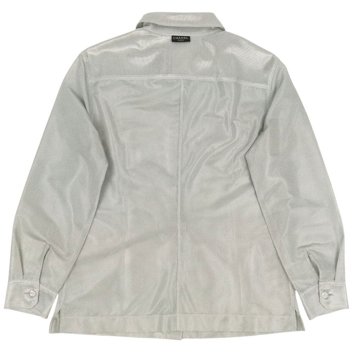 CHANEL 
99P ロゴボタン シースルー ヴィンテージ 
ロゴ メッシュ ロングスリーブ シャツ