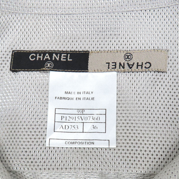 CHANEL 
99P ロゴボタン シースルー ヴィンテージ 
ロゴ メッシュ ロングスリーブ シャツ