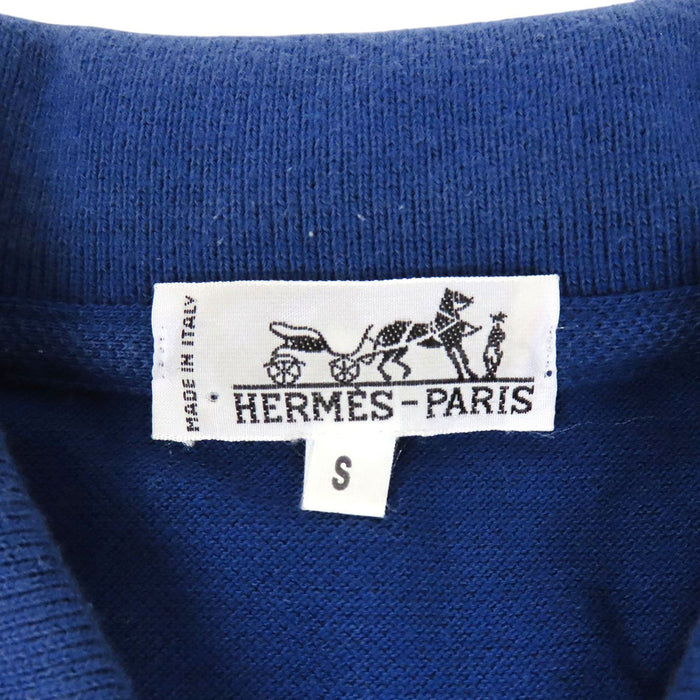 HERMES 
ヴィンテージ 刺繍 コットン 
デュック 半袖 ポロシャツ