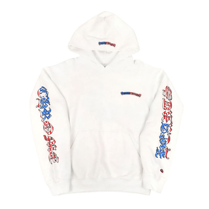 CHROME HEARTS 
マッティボーイコラボ CH スクロールラベル 星条旗 スウェット ワッペン プリント コットン 
MATTY BOY AMERICA HOODIE パーカー