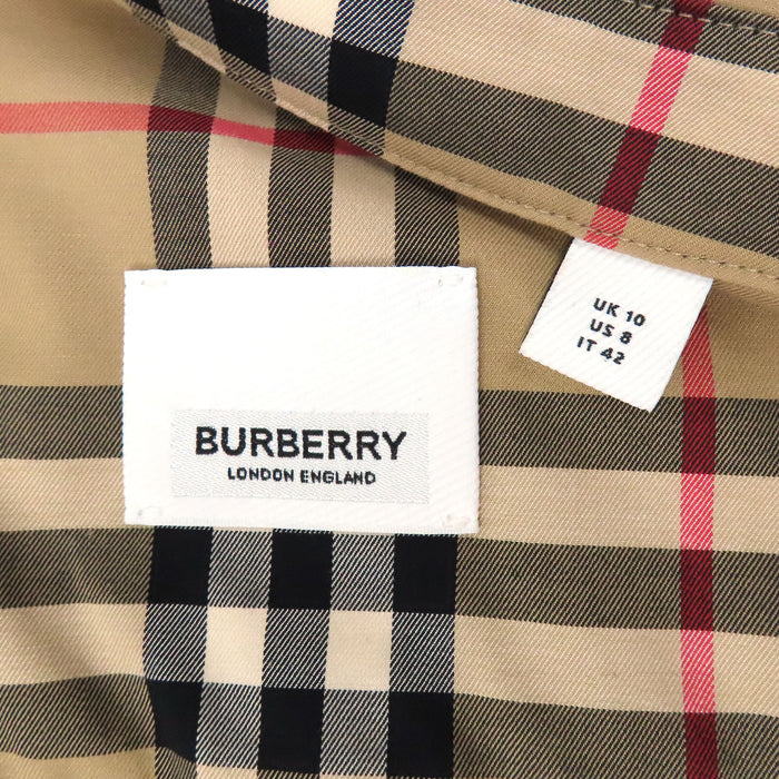 BURBERRY 
総柄 ロゴボタン コットン ベルト付き 
ノバチェック ワンピース