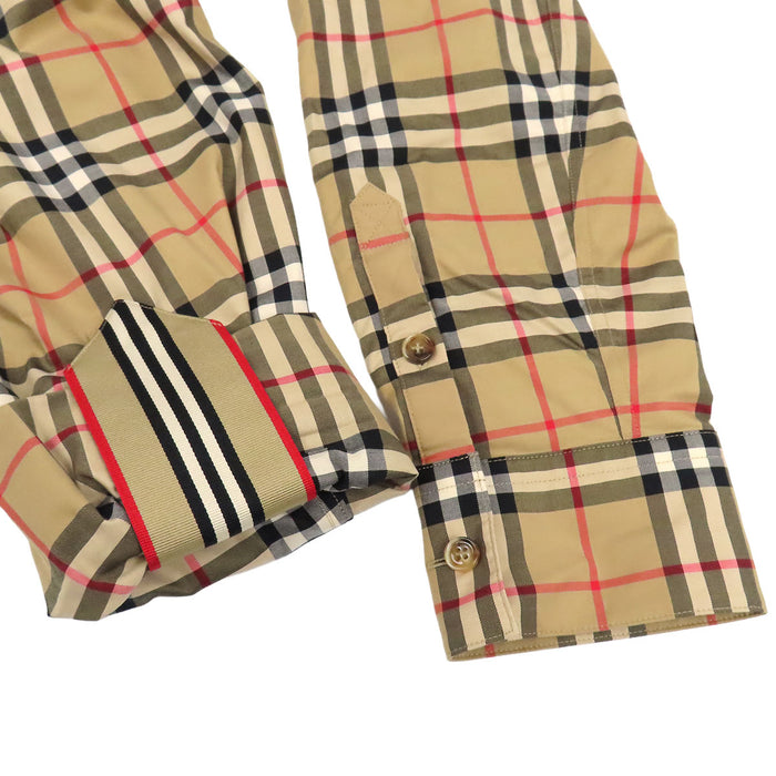 BURBERRY 
総柄 ロゴボタン コットン ベルト付き 
ノバチェック ワンピース