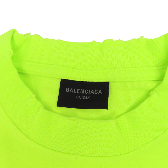 BALENCIAGA 
オーバーサイズ ダメージ加工 ユニフィット 2022 
ロゴ デストロイ加工 半袖 Tシャツ