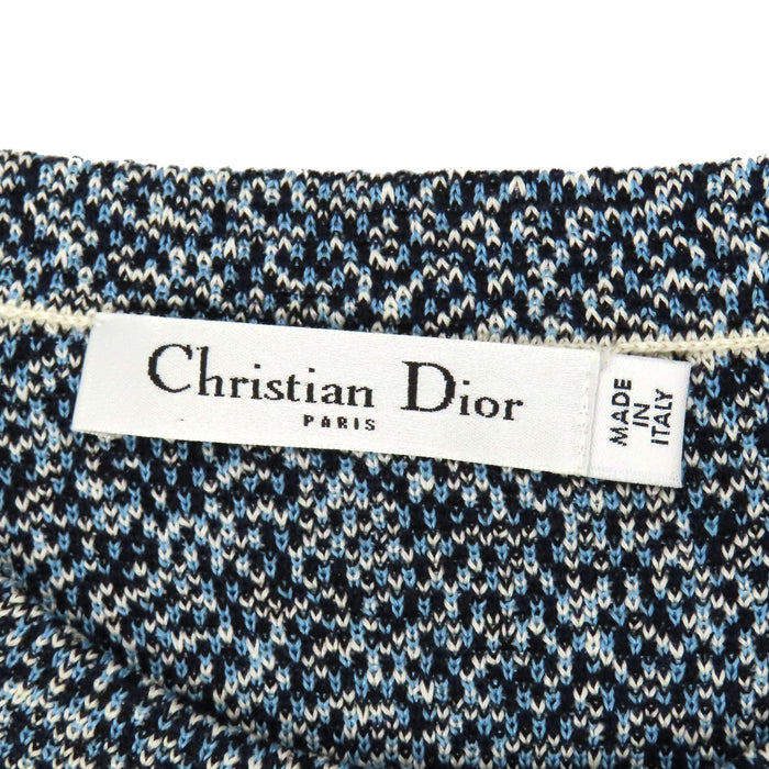 Dior 
シルク混 コットン混 
ロングスリーブ ニット ワンピース 
クリスチャンディオール