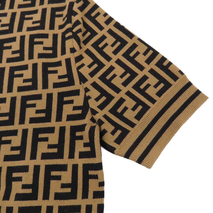 FENDI 
FF柄 ショートスリーブ クルーネック 
FFロゴ ズッカ柄 半袖 ニット