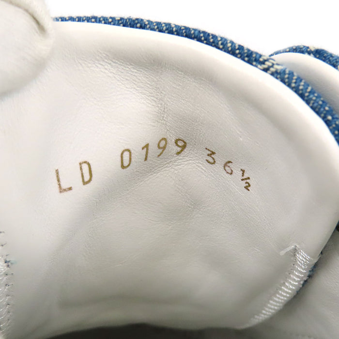 LOUIS VUITTON 
LV ロゴ レザー レースアップ ローカット 
ステラー ライン モノグラム デニム スニーカー