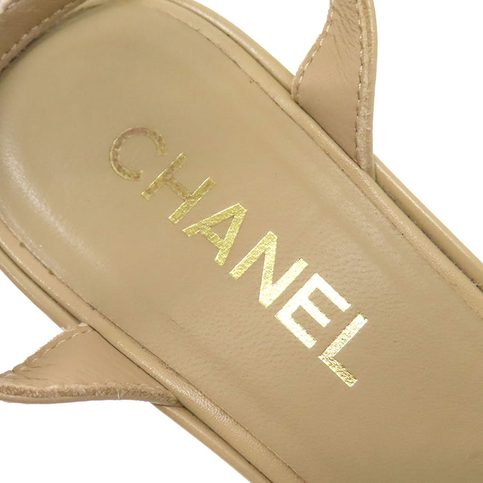 CHANEL 
COCO CC ロゴ 24A オープントゥ ストラップ 
ココマーク ハイヒール レザー サンダル
