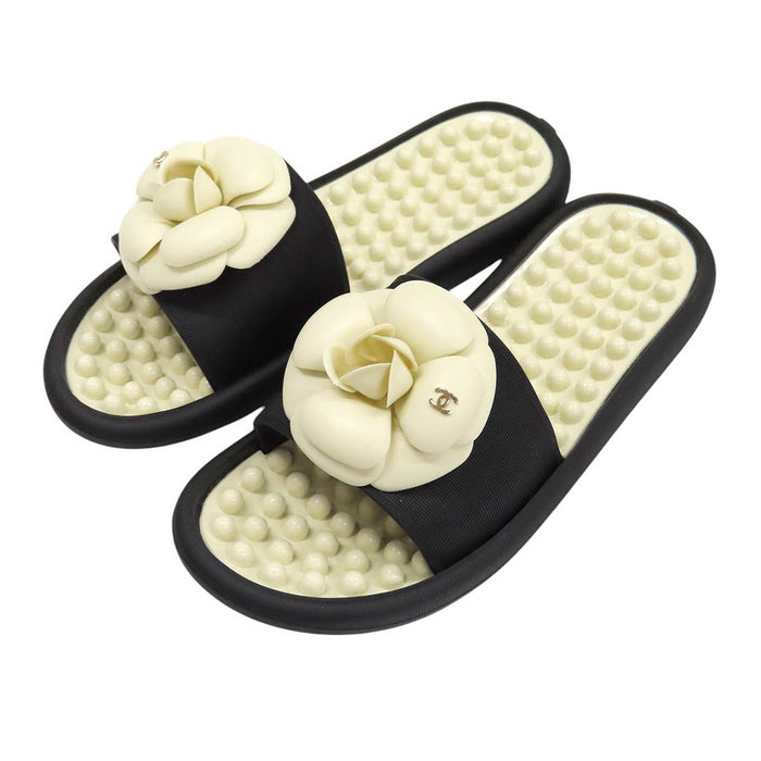 CHANEL 
COCO CC ロゴ フラット サンダル 18S 
ココマーク カメリア ミュール
