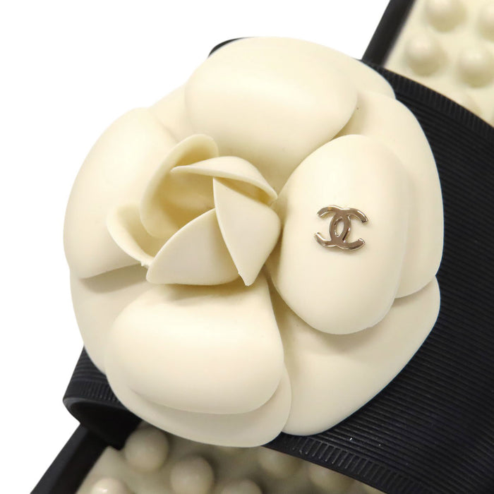 CHANEL 
COCO CC ロゴ フラット サンダル 18S 
ココマーク カメリア ミュール