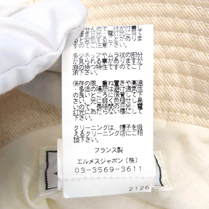 HERMES 
ポケット付き リネン 
ジップ バケットハット