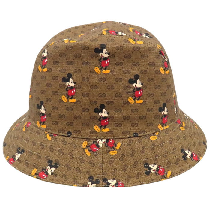 GUCCI 
Disney Mickey Mouse 総柄 ロゴ レザー パッチ 
ディズニー コラボ GGスプリーム ハット