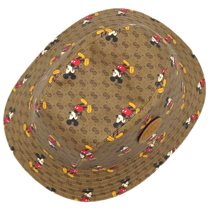GUCCI 
Disney Mickey Mouse 総柄 ロゴ レザー パッチ 
ディズニー コラボ GGスプリーム ハット