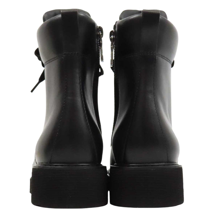 PRADA 
ロゴ サイドジップ レースアップ 
ロゴ レザー ショートブーツ