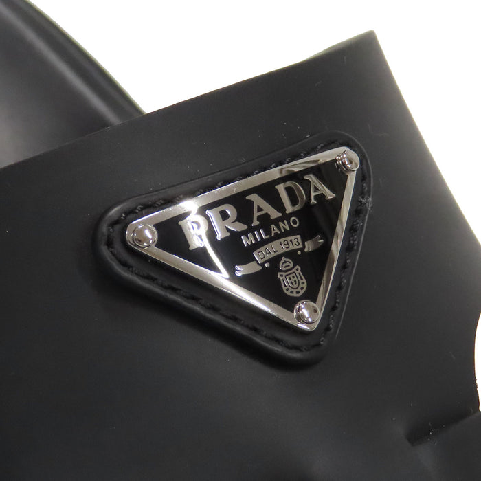 PRADA 
サンダル 厚底 
モノリス ラバー ミュール トライアングルロゴ