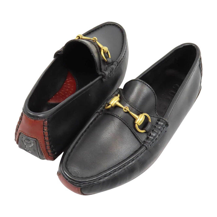 GUCCI 
レザー ゴールドカラー金具 
ホースビット ドライビング シューズ