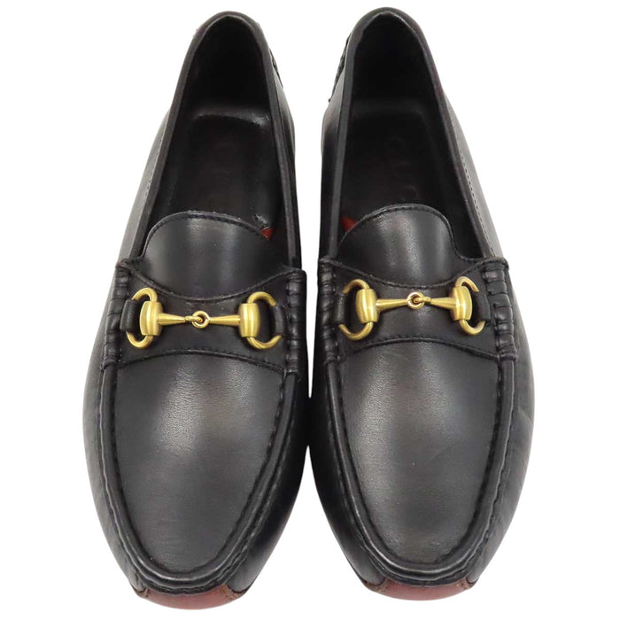 GUCCI 
レザー ゴールドカラー金具 
ホースビット ドライビング シューズ