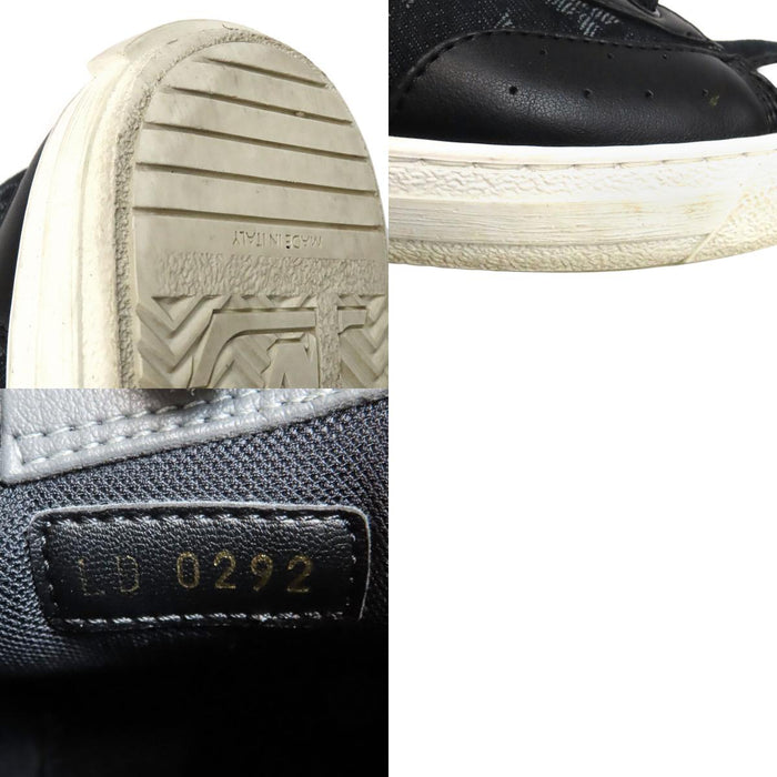 LOUIS VUITTON 
Baskets montantes à motif intégral en denim et cuir avec logo LV Charlie Line 
Monogramme