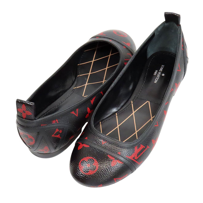 LOUIS VUITTON 
LV レザー ラウンドトゥ アンフラージュ 
モノグラム バレエ シューズ