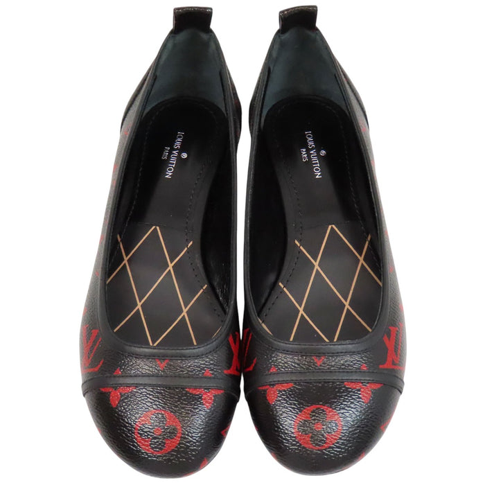 LOUIS VUITTON 
LV レザー ラウンドトゥ アンフラージュ 
モノグラム バレエ シューズ
