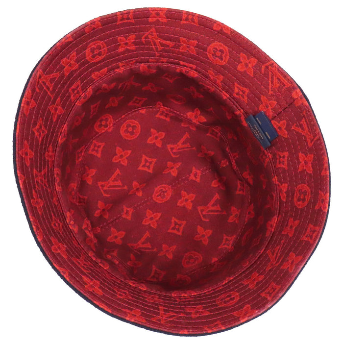 LOUIS VUITTON 
LV ロゴ 刺繍 総柄 リバーシブル 
シャポー モノグラム レコード バケットハット