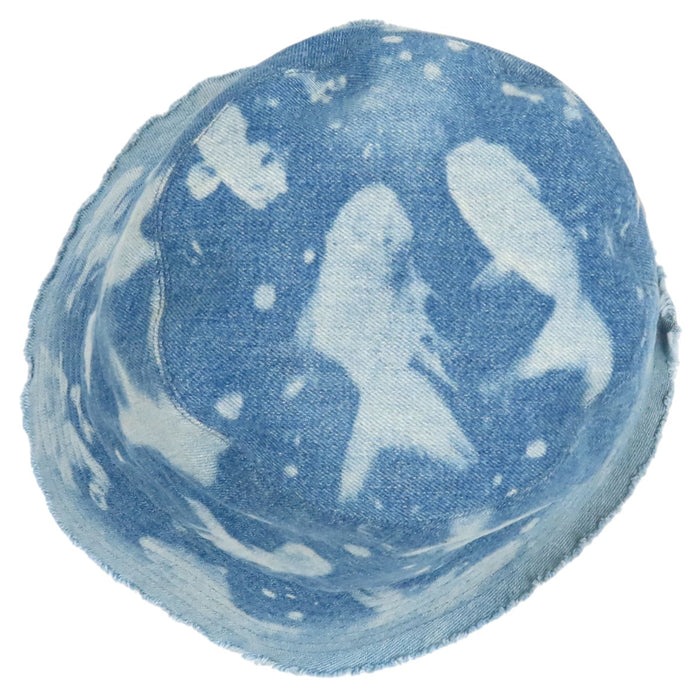 LOEWE 
パウラズイビザ コットン 
ロゴ レザー パッチ デニム バケットハット