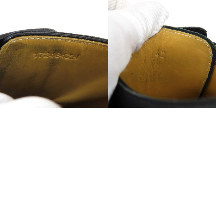 HERMES 
シルバーカラー金具 
モンクストラップ レザー シューズ