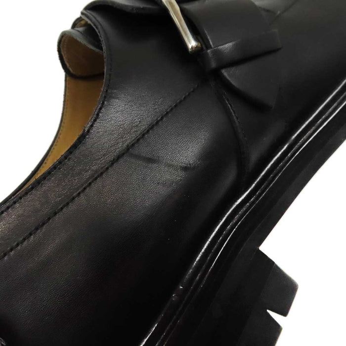HERMES 
シルバーカラー金具 
モンクストラップ レザー シューズ