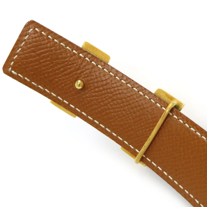 HERMES 
H アッシュ ゴールドカラーメタル 24mm □B刻印 
コンスタンスミニ リバーシブル レザー ベルト