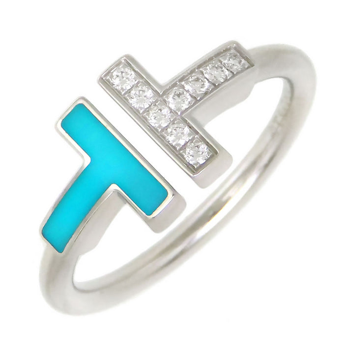 TIFFANY&Co. T線 鑽石 綠松石 戒指