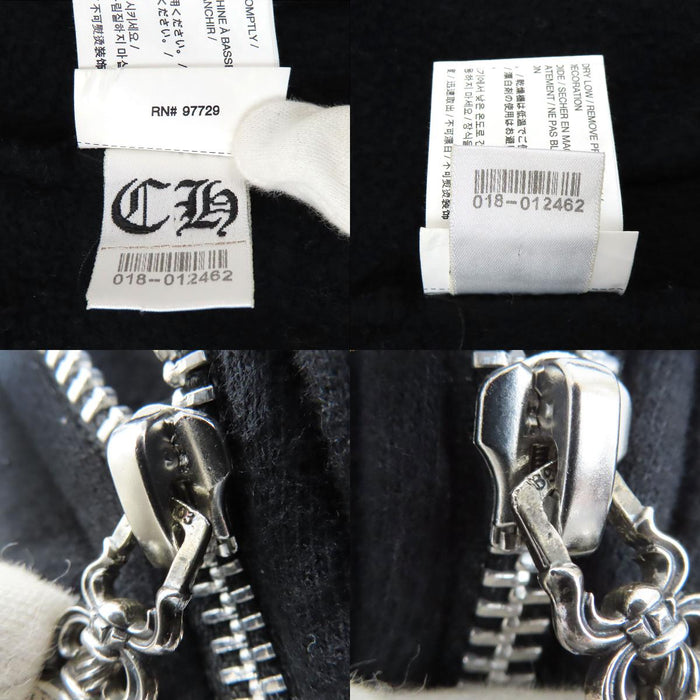 CHROME HEARTS 
MADE IN HOLLYWOOD CALIFORNIA FUCK YOU CH Eye Chart スクロールラベル コットン 
ダガージップ ホースシュー パーカー