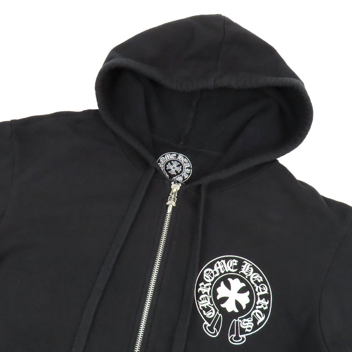 CHROME HEARTS 
MADE IN HOLLYWOOD CALIFORNIA FUCK YOU CH Eye Chart スクロールラベル コットン 
ダガージップ ホースシュー パーカー
