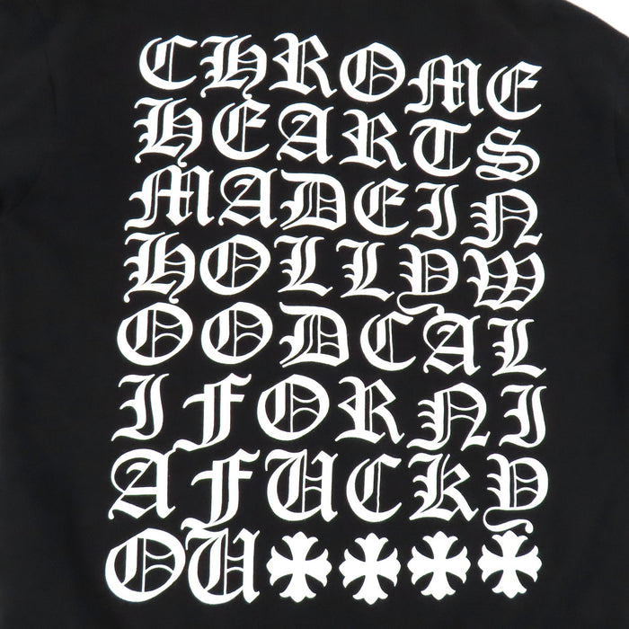 CHROME HEARTS 
MADE IN HOLLYWOOD CALIFORNIA FUCK YOU CH Eye Chart スクロールラベル コットン 
ダガージップ ホースシュー パーカー