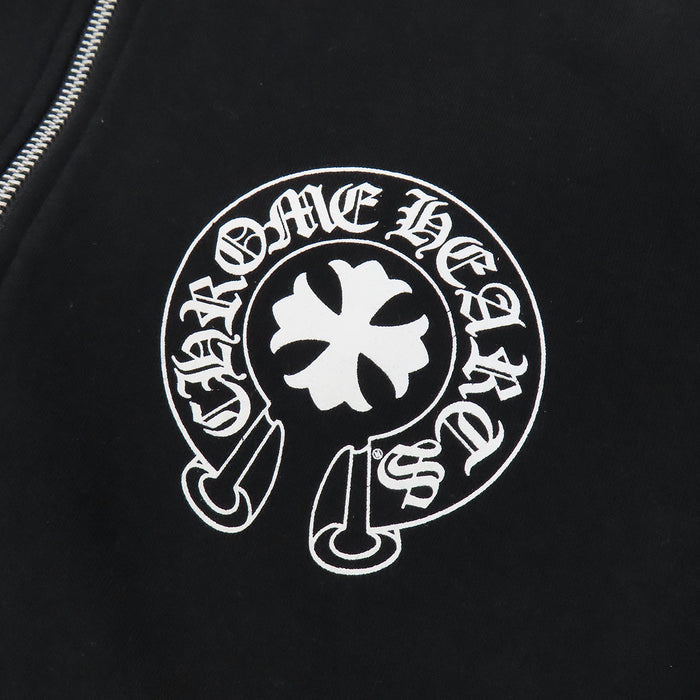CHROME HEARTS 
MADE IN HOLLYWOOD CALIFORNIA FUCK YOU CH Eye Chart スクロールラベル コットン 
ダガージップ ホースシュー パーカー