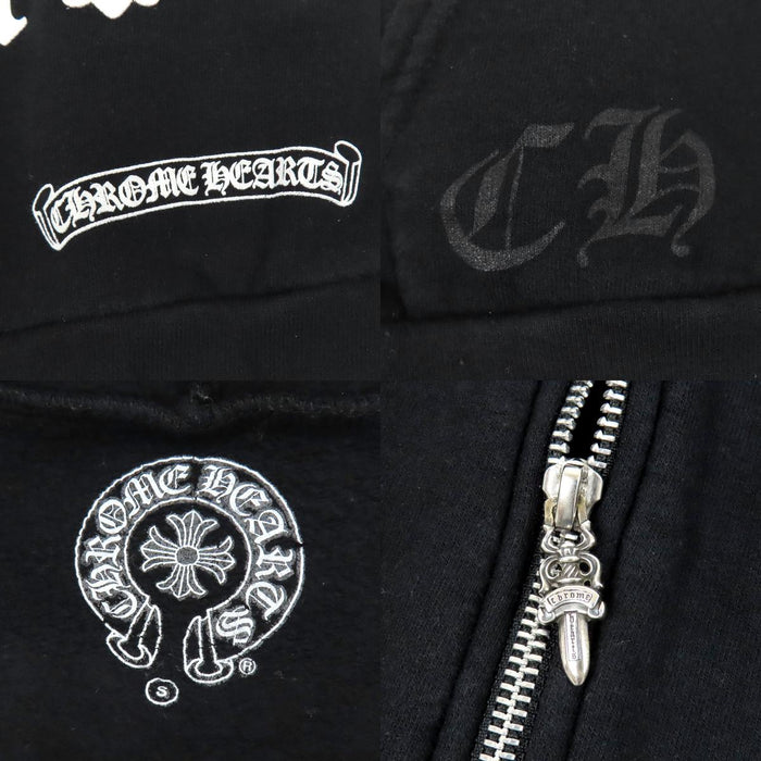 CHROME HEARTS 
MADE IN HOLLYWOOD CALIFORNIA FUCK YOU CH Eye Chart スクロールラベル コットン 
ダガージップ ホースシュー パーカー