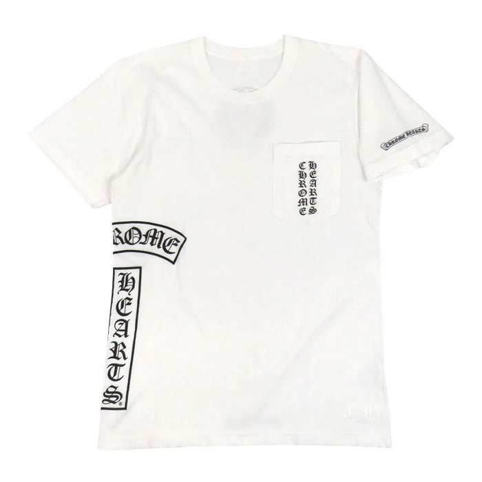 CHROME HEARTS 
CH T-SHRT ロゴ コットン スクロールラベル 
Tバー バック ホースシュー プリント Tシャツ