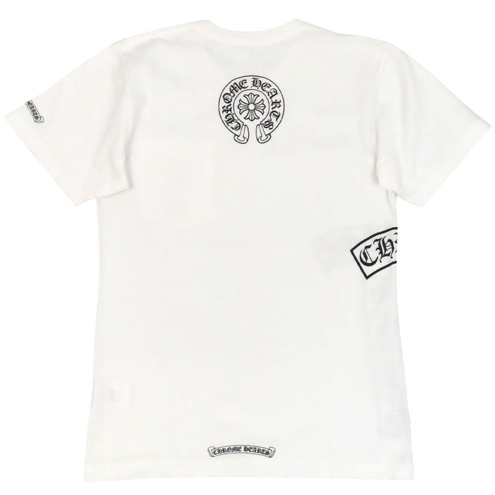 CHROME HEARTS 
CH T-SHRT ロゴ コットン スクロールラベル 
Tバー バック ホースシュー プリント Tシャツ