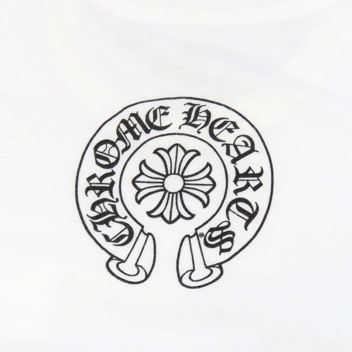 CHROME HEARTS 
CH T-SHRT ロゴ コットン スクロールラベル 
Tバー バック ホースシュー プリント Tシャツ