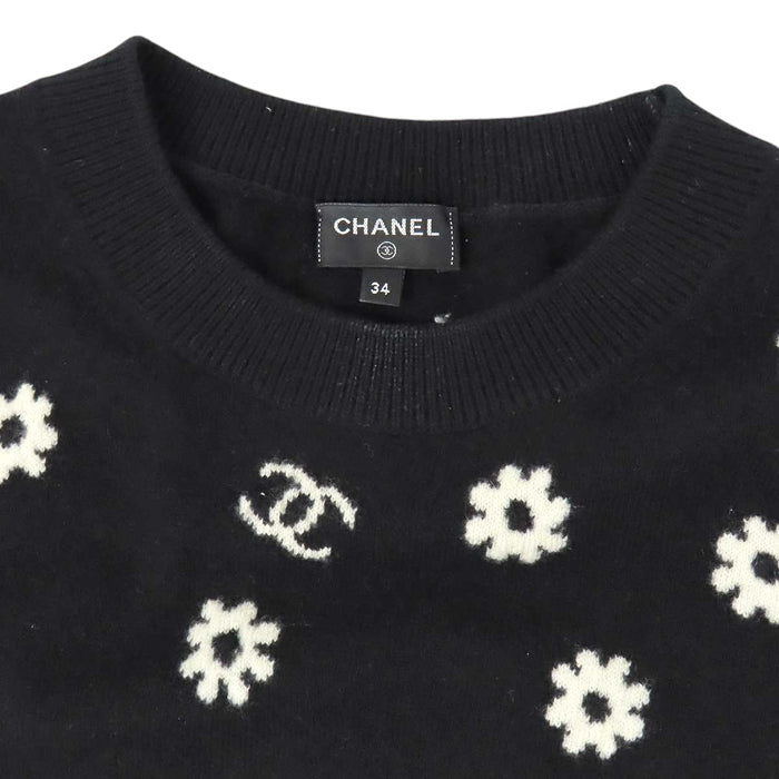 CHANEL 
COCO CC ロゴ フラワー 
ココマーク デイジー カシミヤ ニット