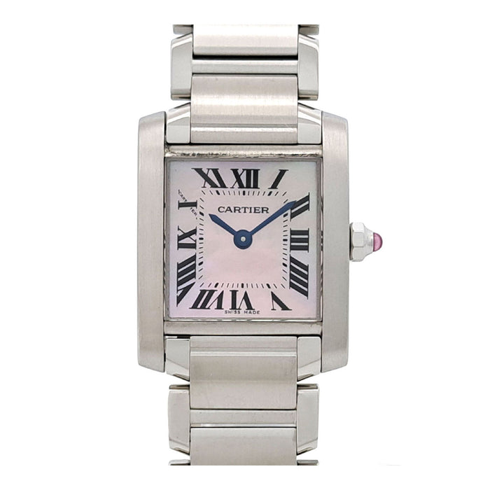 CARTIER 
タンクフランセーズ SM ピンクシェルダイヤル 
箱ギャラ付