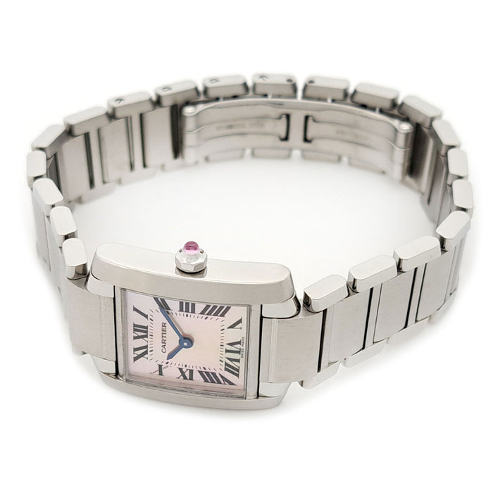 CARTIER 
タンクフランセーズ SM　ピンクシェルダイヤル 
箱ギャラ付