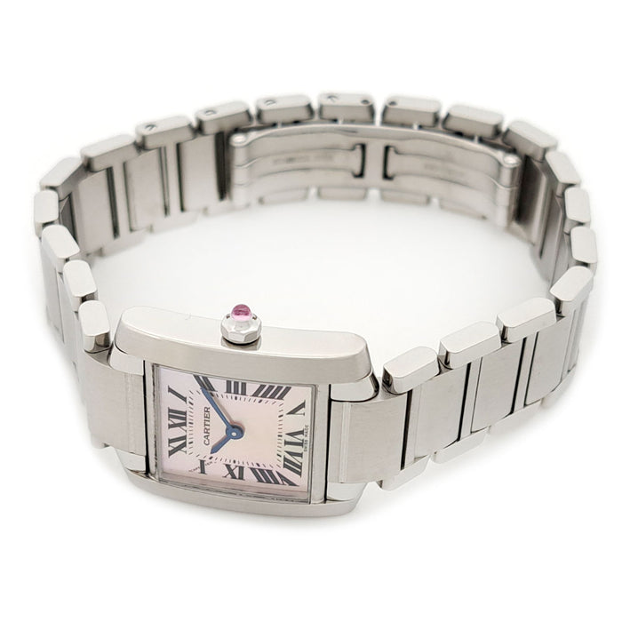 CARTIER 
タンクフランセーズ SM　ピンクシェルダイヤル 
箱ギャラ付