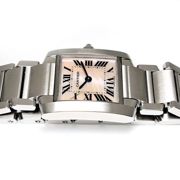 CARTIER 
タンクフランセーズ SM　ピンクシェルダイヤル 
箱ギャラ付