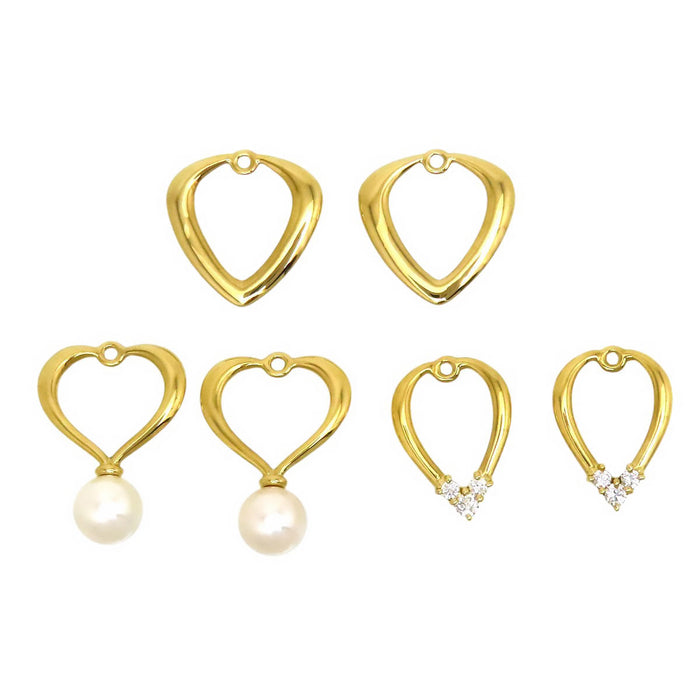 MIKIMOTO 
Diamond Pearl Earrings with Replacement Charm