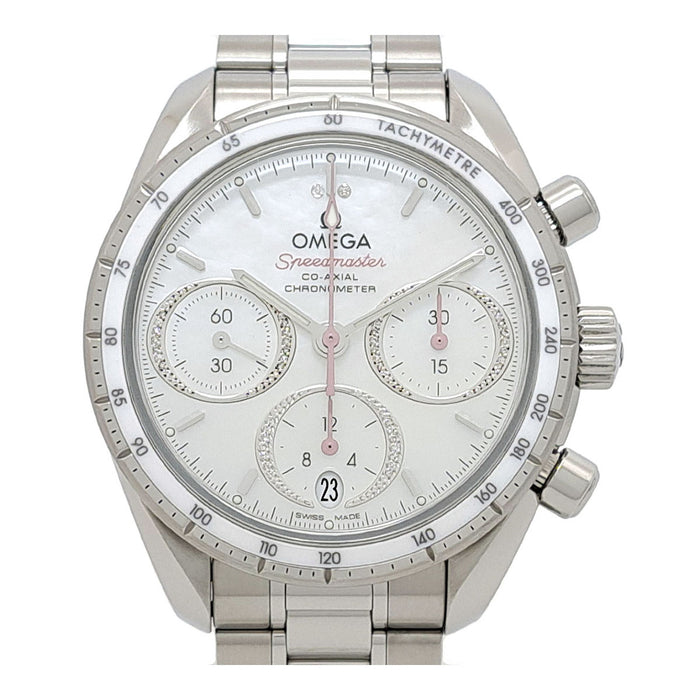 OMEGA 
スピードマスター 38 クロノグラフ シェルダイヤ文字盤 
箱ギャラ付