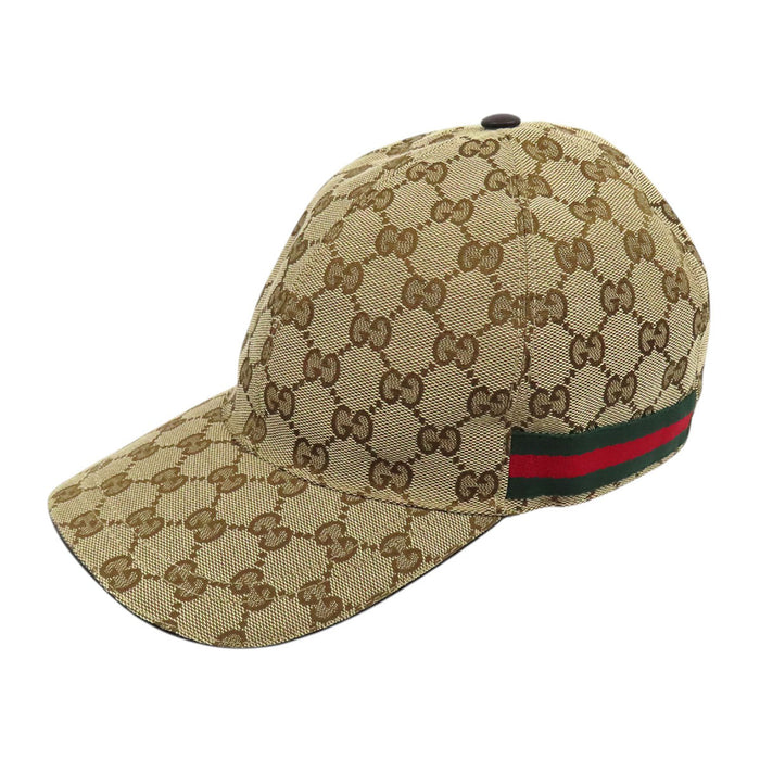 GUCCI 
Casquette de baseball en toile GG avec logo et rayures Web