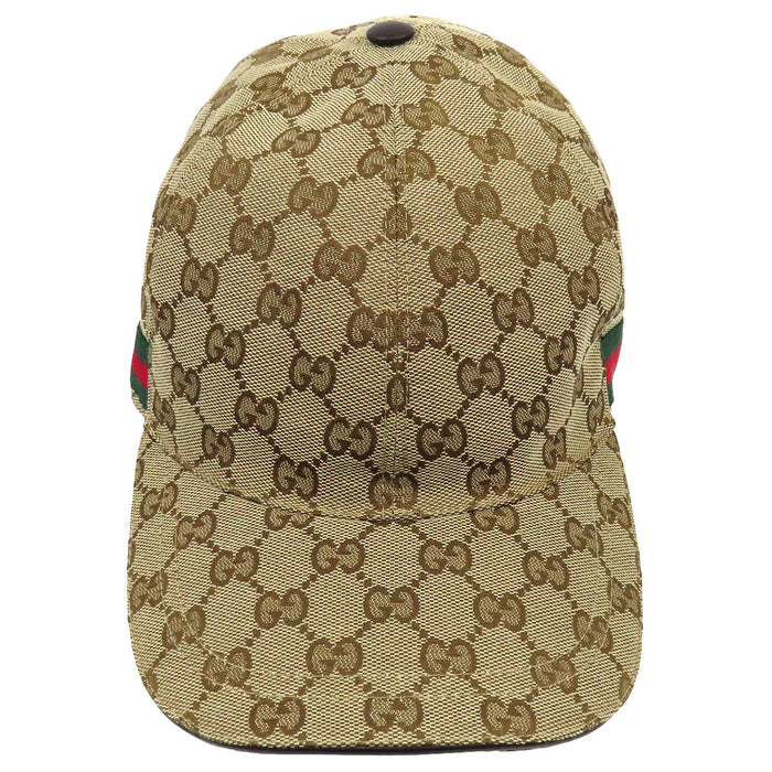GUCCI 
Casquette de baseball en toile GG avec logo et rayures Web