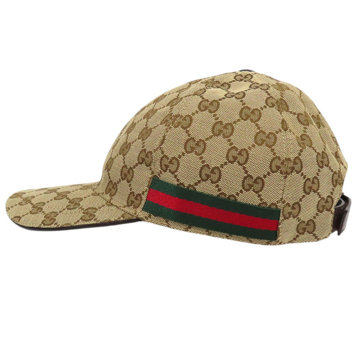 GUCCI 
Casquette de baseball en toile GG avec logo et rayures Web